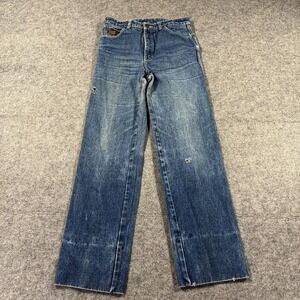 VTG Sergio Valente Jeans Womens 12 Blue High Rise Straight Distressed Western‎